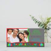 B1笑いすべての方法クリスマスの写真テンプレート シーズンカード (スタンド正面)