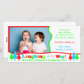 B1笑いすべての方法ホワイトクリスマスの写真テンプレート シーズンカード (正面/裏面)