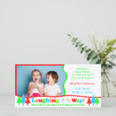 B1笑いすべての方法ホワイトクリスマスの写真テンプレート シーズンカード (スタンド正面)