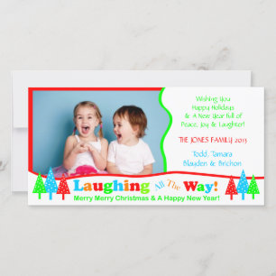 B1笑いすべての方法ホワイトクリスマスの写真テンプレート シーズンカード