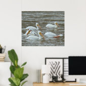 B16白いペリカンオンドロディー川 ポスター (ホームオフィス)