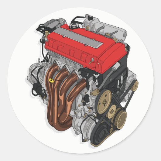 B16bステッカー ラウンドシール (正面)