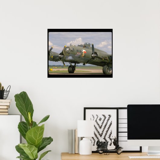 B17クローズアップ、フロント離れ_WWII飛行機 ポスター (ホームオフィス)