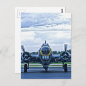 B17ヴィンテージ飛行機航飛んでいる空機 ポストカード (正面/裏面)