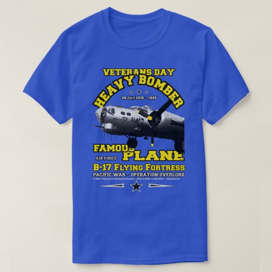 B17要塞飛んでいるヘビーボマー退役軍人 Tシャツ (デザイン正面)