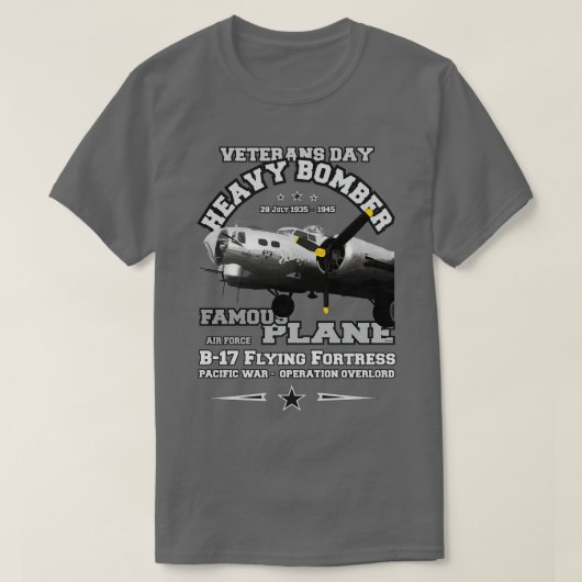 B17要塞飛んでいるヘビーボマー1 Tシャツ (デザイン正面)