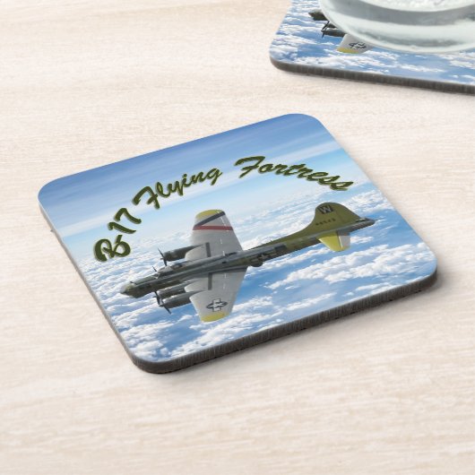 B17要塞飛んでいる第二次世界大戦の爆撃機 コースター (左側)