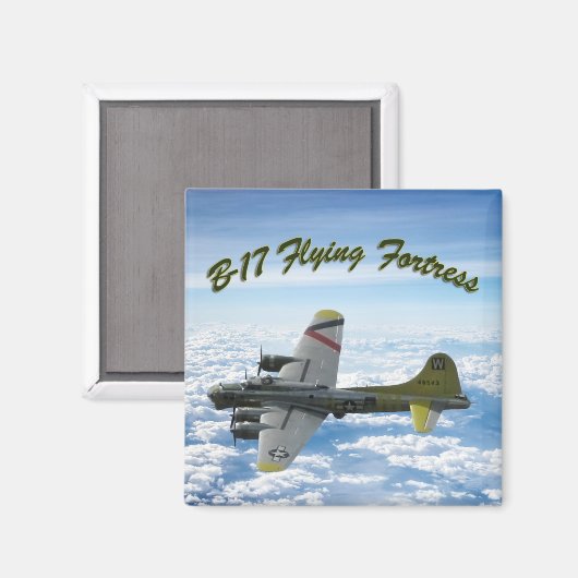 B17要塞飛んでいる第二次世界大戦の爆撃機 マグネット (正面/裏面)