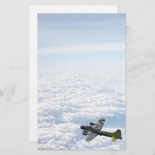 B17要塞飛んでいる第二次世界大戦の爆撃機 便箋 (正面/裏面)