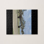 B17、2エンジンRevving_WWII飛行機 ジグソーパズル (横)