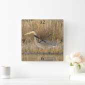 B19少年ブルー素晴らしヘロン スクエア壁時計 (ホーム)