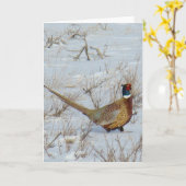 B22リングや輪首のキジ カード (黄色い花)