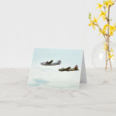 B24およびB17ノートカ飛んでいるード カード (黄色い花)