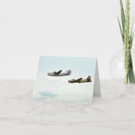 B24およびB17ノートカ飛んでいるード カード (正面)