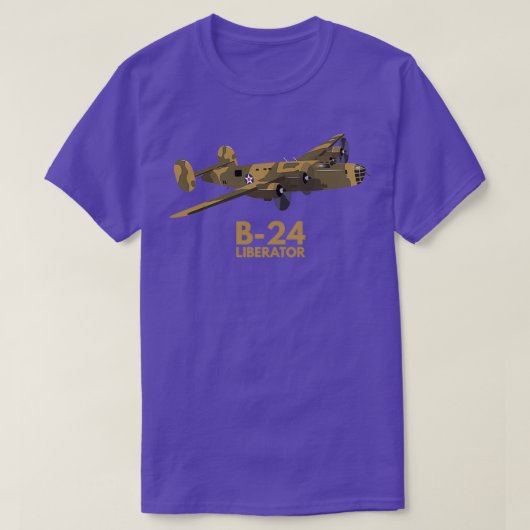 B24リベレーター第2次世界大戦重爆撃機 Tシャツ (デザイン正面)