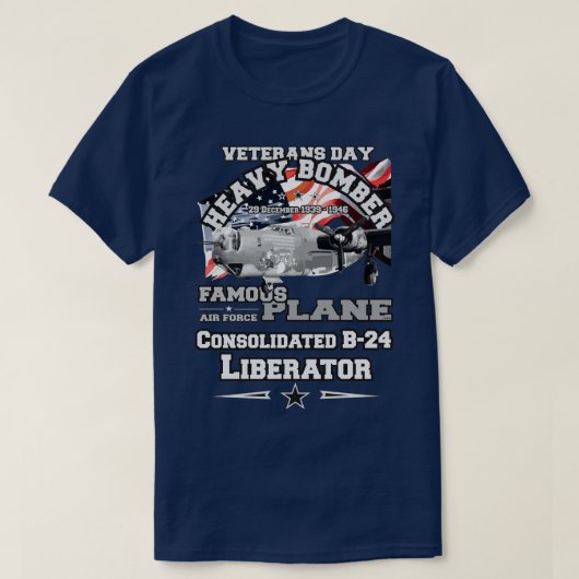 B24リベレーター重爆撃機1 Tシャツ (デザイン正面)