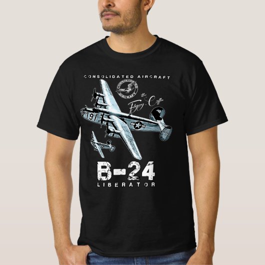 B24リベレーター飛んでいる棺第2次世界大戦重爆撃機A Tシャツ (正面)