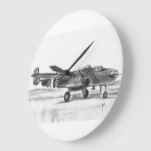 B25 Mitchellの爆撃機の時計 ラージ壁時計 (傾斜)