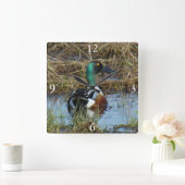 B26ノーザンショベラードレイク スクエア壁時計 (ホーム)