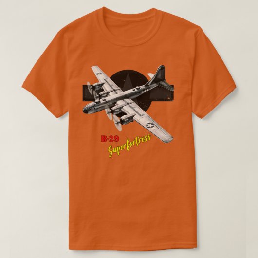 B29超要塞第2次世界大戦爆撃機 Tシャツ (デザイン正面)