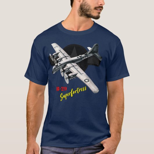 B29超要塞第2次世界大戦爆撃機 Tシャツ (正面)