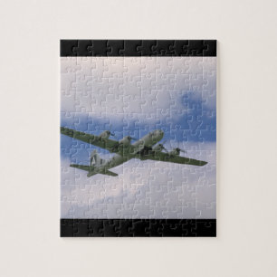 B29、青空およびClouds_WWIIの飛行機 ジグソーパズル