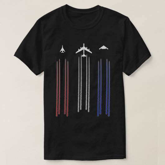 B2 Spirit B1 Lancer B52爆撃機Tシャツ Tシャツ (デザイン正面)