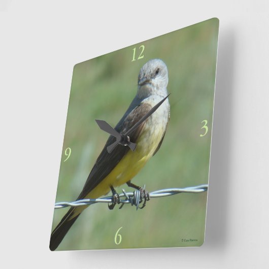 B32ウエスタンキングバード スクエア壁時計 (傾斜)