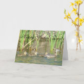 B34マザーダックアンドアヒルグルングズ カード (黄色い花)