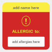 b3 – こカスタマイズの～名前+アレルギーを追加。 スクエアシール (正面)