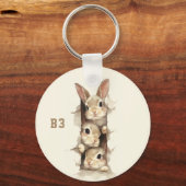 B3 Three Bunnies 3D Illusion キーホルダー (正面)