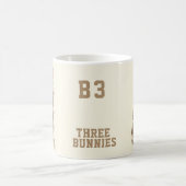 B3 Three Bunnies 3D Illusion  コーヒーマグカップ (中央)