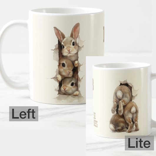 B3 Three Bunnies 3D Illusion  コーヒーマグカップ
