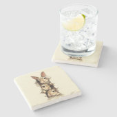 B3 Three Bunnies 3D Illusion ストーンコースター (横)