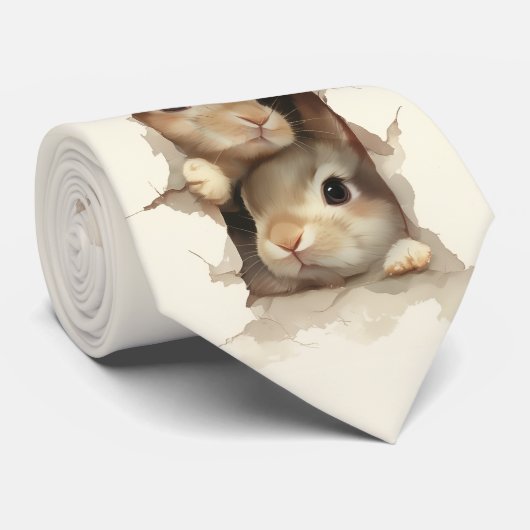 B3 Three Bunnies 3D Illusion ネクタイ (ロール)