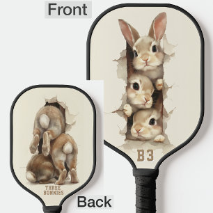 B3 Three Bunnies 3D Illusion ピックルボールラケット