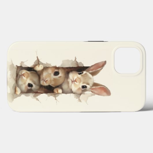B3 Three Bunnies 3D Illusion Case-Mate iPhoneケース (裏面 (横))