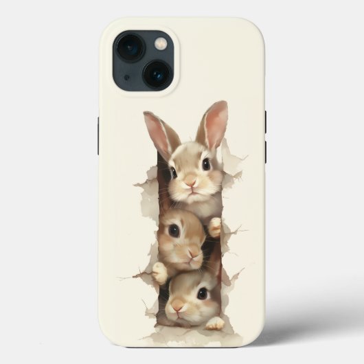 B3 Three Bunnies 3D Illusion Case-Mate iPhoneケース (裏面)