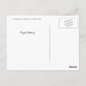 B4のジャスミン与えに色を付けカスタムる ポストカード (裏面)