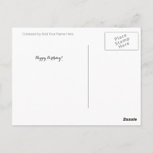 B4のポシーで色与えを付ける・カスタム ポストカード (裏面)