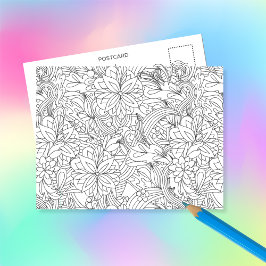 B4の花に色与えを付ける・カスタム ポストカード