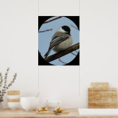 B43 Black Capped Chickadee ポスター (キッチン)