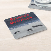 B48b Canadian Geese Over Frozen River Coaster ペーパーコースター (アングル)