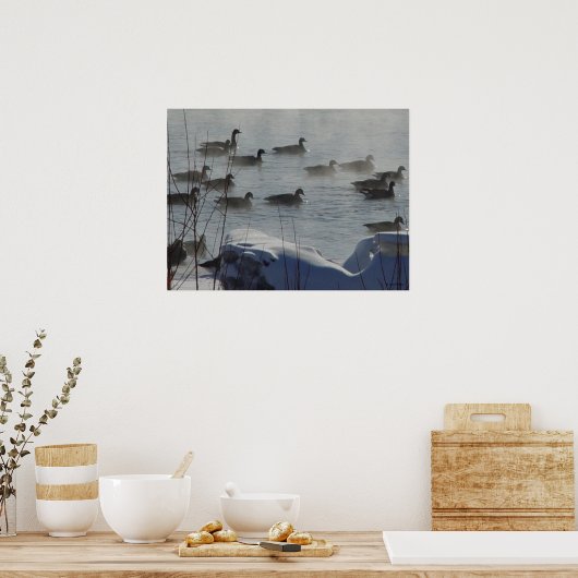 B49カナディアンゲーゼ凍っていオンリバー ポスター (キッチン)