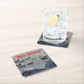 B49a Canada Geese on Foggy Frozen River Coaster ペーパーコースター (インサイチュ)