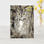 B51アメリカワシミミズク カード (黄色い花)