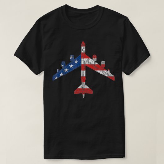 B52ストラトフォレス航空機の模式的なアメリカのFla Tシャツ (デザイン正面)