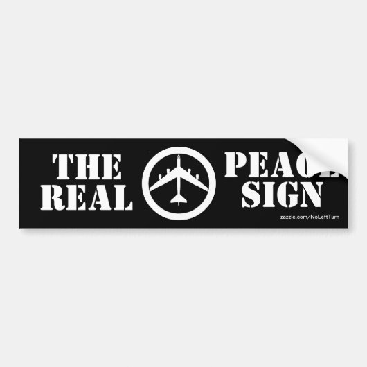 B52ピースサイン実在バンパーステッカー バンパーステッカー (正面)