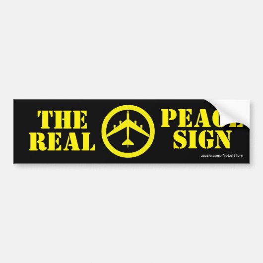 B52ピースサイン実在バンパーステッカー バンパーステッカー (正面)