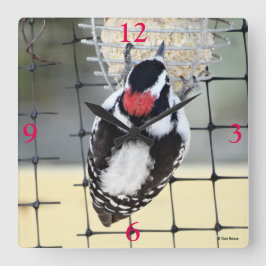 B53ウッドペッカー スクエア壁時計
